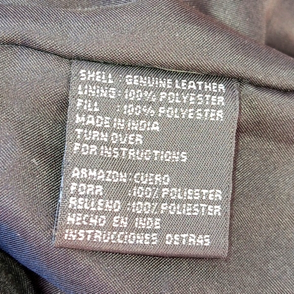 GENUINE BLACK LEATHER MEN'S LARGE LINED BIKER JACKET WITH INSIDE POCKET - Picture 7 of 17